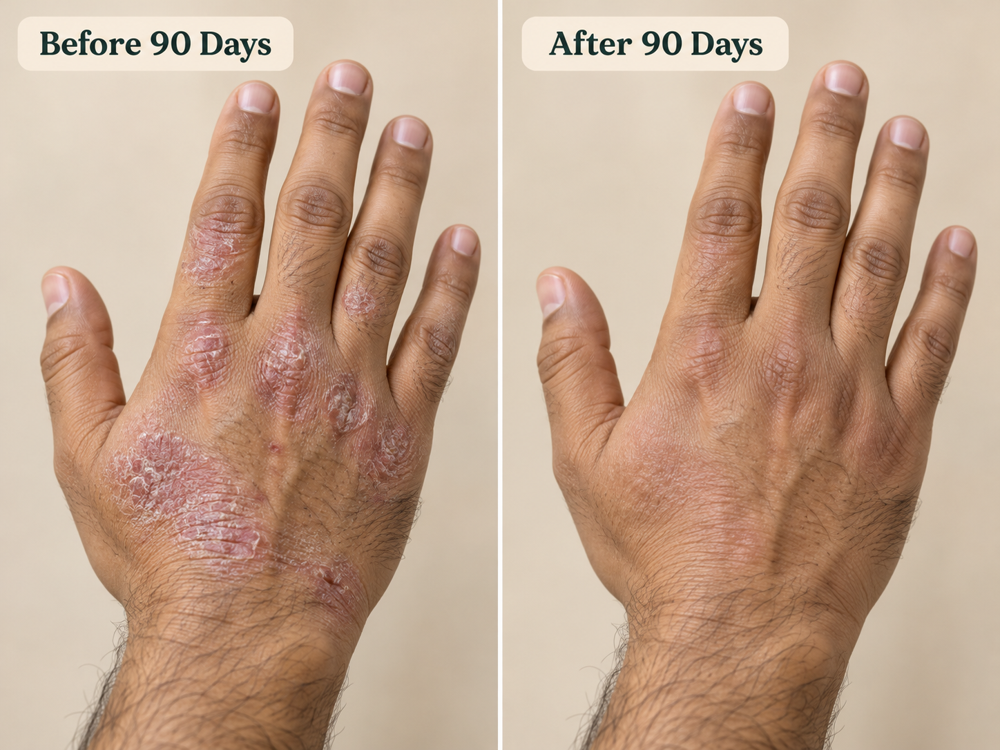 Hand Skin Appearance ka illustrative comparison